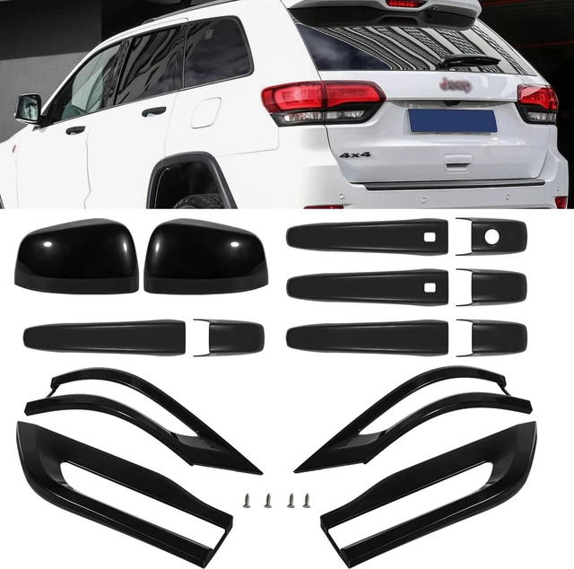 Main image of Tail Light Lamp Cover & Mirror Covers & Door Handle Covers Trim Bezel Glossy Cover Trim Exterior Accessories For Jeep Grand Cherokee 2014-2021(Black)