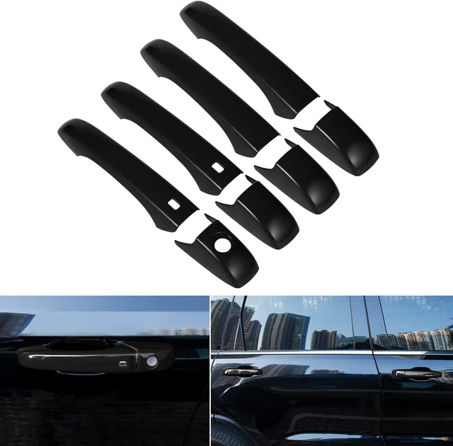 Alt view image 6 of 7 - Tail Light Lamp Cover & Mirror Covers & Door Handle Covers Trim Bezel Glossy Cover Trim Exterior Accessories For Jeep Grand Cherokee 2014-2021(Black)