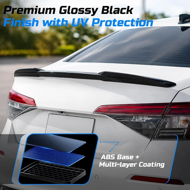 Alt view image 3 of 7 - Basalt Auto Compatible with 2022-2026 Honda Civic Sedan Rear Trunk Spoiler Wing, Glossy Black Sport Style Trunk Spoiler Lip, Aerodynamic Rear Wing Accessories for 11th Gen Civic Sedan