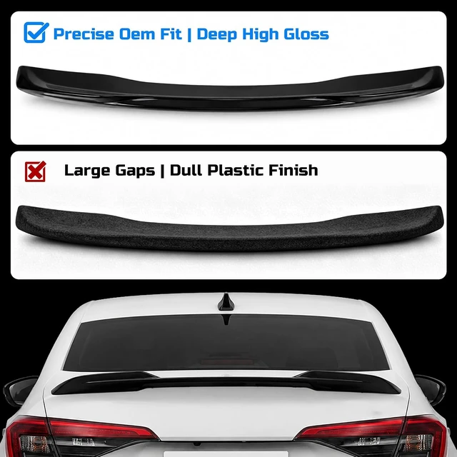 Alt view image 6 of 7 - Basalt Auto Compatible with 2022-2026 Honda Civic Sedan Rear Trunk Spoiler Wing, Glossy Black Sport Style Trunk Spoiler Lip, Aerodynamic Rear Wing Accessories for 11th Gen Civic Sedan