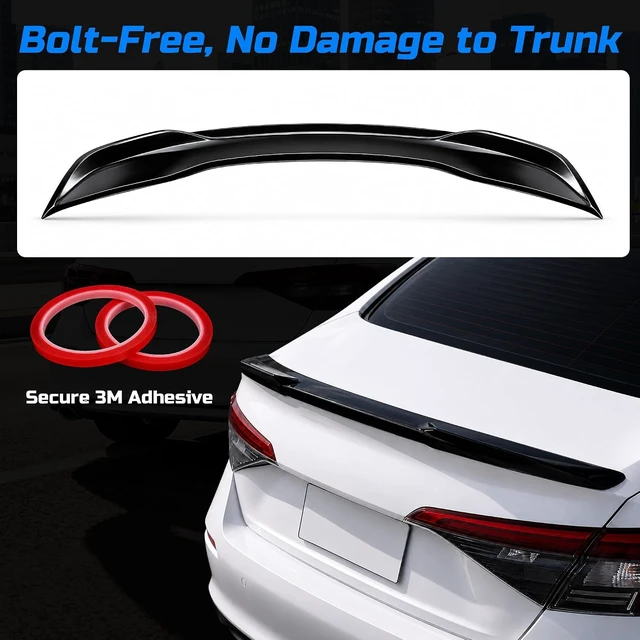 Alt view image 5 of 7 - Basalt Auto Compatible with 2022-2026 Honda Civic Sedan Rear Trunk Spoiler Wing, Glossy Black Sport Style Trunk Spoiler Lip, Aerodynamic Rear Wing Accessories for 11th Gen Civic Sedan