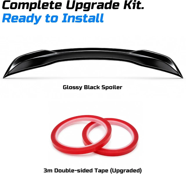 Alt view image 7 of 7 - Basalt Auto Compatible with 2022-2026 Honda Civic Sedan Rear Trunk Spoiler Wing, Glossy Black Sport Style Trunk Spoiler Lip, Aerodynamic Rear Wing Accessories for 11th Gen Civic Sedan