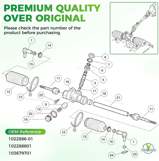 Alt view image 6 of 7 - Club Car Precedent Steering Rack, Club Car Tempo Steering Rack, Golf Cart Steering Gear Box Assembly Suitable for 2004-Up Club Car Precedent and 2018-Up Tempo, OEM 102288601