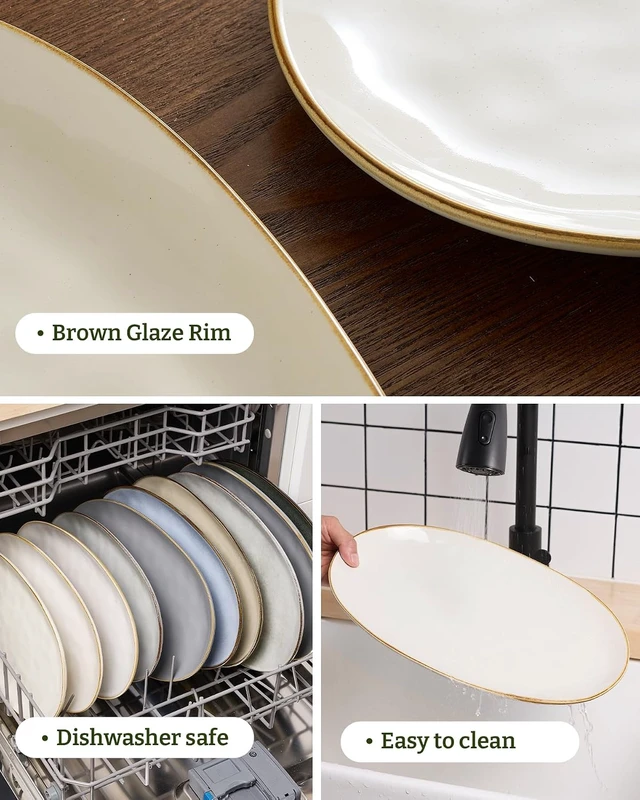 Alt view image 7 of 7 - Serving Platters Set of 3 Sizes - Oval, Vanilla White