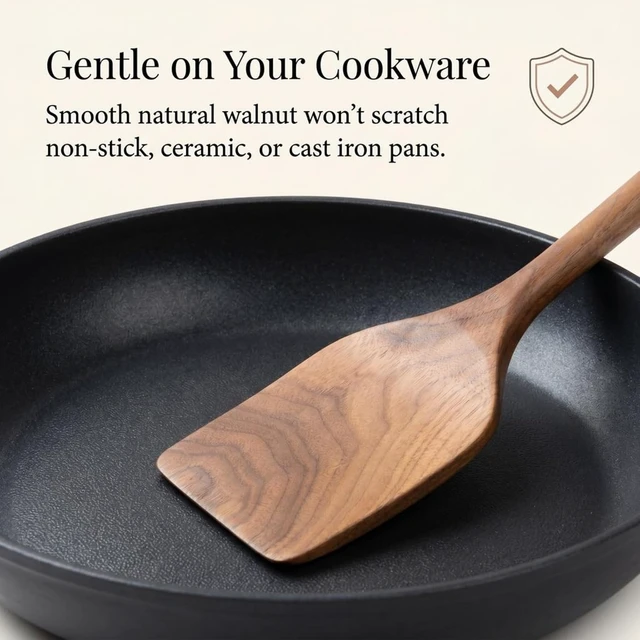 Alt view image 4 of 7 - Walnut Wooden Cooking Utensil Set, 5-Pc Kitchen Accessories