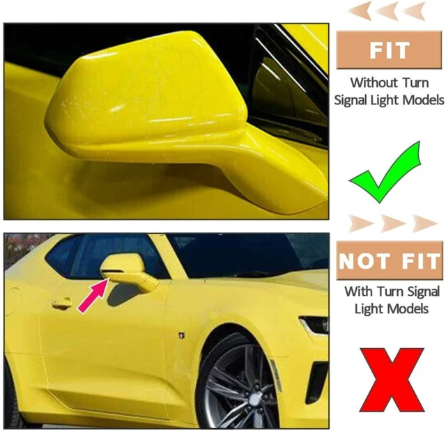 Alt view image 2 of 7 - Car Styling ABS 2pcs Door Ox Horn Rear View Mirror Shell Cover Caps Trim Exterior Decoration Accessories for Chevrolet Camaro 2017-2024(Carbon Fiber)
