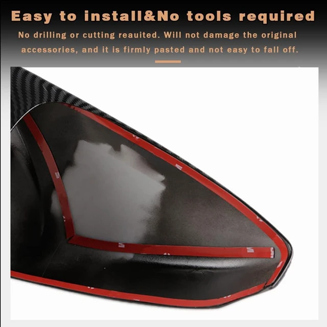 Alt view image 5 of 7 - Car Styling ABS 2pcs Door Ox Horn Rear View Mirror Shell Cover Caps Trim Exterior Decoration Accessories for Chevrolet Camaro 2017-2024(Carbon Fiber)