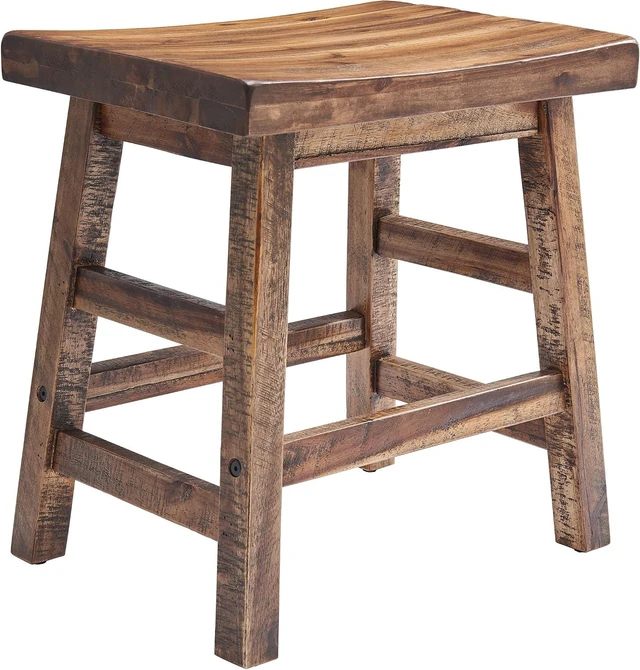 Main image of Durango Solid Wood Rustic Single Bar Stool, Natural, 20