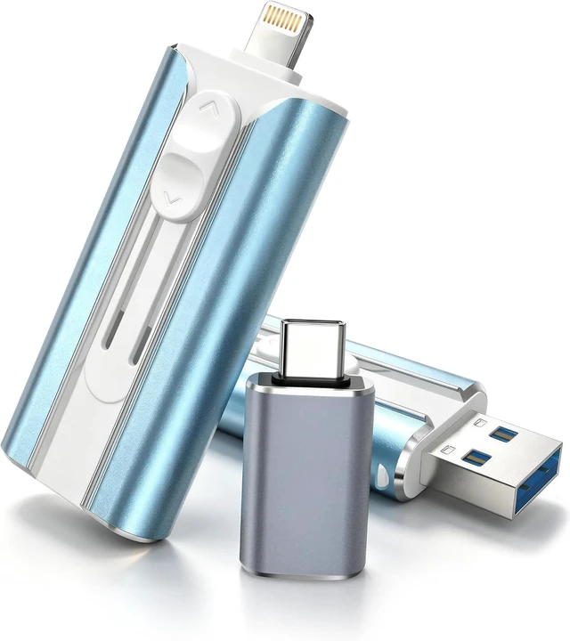 Main image of MFI Certified 512GB Flash Drive for iPhone&iPad&Android&Pc, Photo Stick USB Stick Memory Stick Photo/Video Storage Jump Drive Photo Saver External Flash Drive (Available Space: ~484gb),1 Pack,Blue