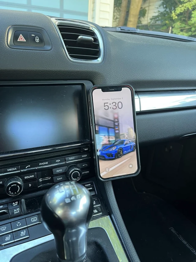Alt view image 5 of 7 - Phone Mount for Porsche 911 (991, 2011-2019) and Cayman/Boxster (981/982, 2013-2026) - Magsafe Compatible, Precision Fit Phone Holder, No adhesives, No Drilling, Tool- Free OEM Style Integration