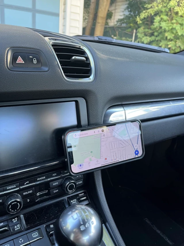 Alt view image 6 of 7 - Phone Mount for Porsche 911 (991, 2011-2019) and Cayman/Boxster (981/982, 2013-2026) - Magsafe Compatible, Precision Fit Phone Holder, No adhesives, No Drilling, Tool- Free OEM Style Integration