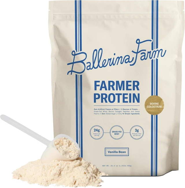 Main image of Grass Fed Whey Protein Powder, Vanilla Bean, 24g Protein with Collagen Peptides, Bovine Colostrum, Hemp Hearts & Prebiotic Fiber, No Added Sugar or Artificial Ingredients, 20 Servings