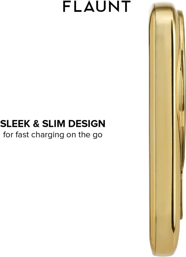 Alt view image 3 of 7 - 5000mAh Wireless Battery Pack with USB-C Port - Metallic Gold