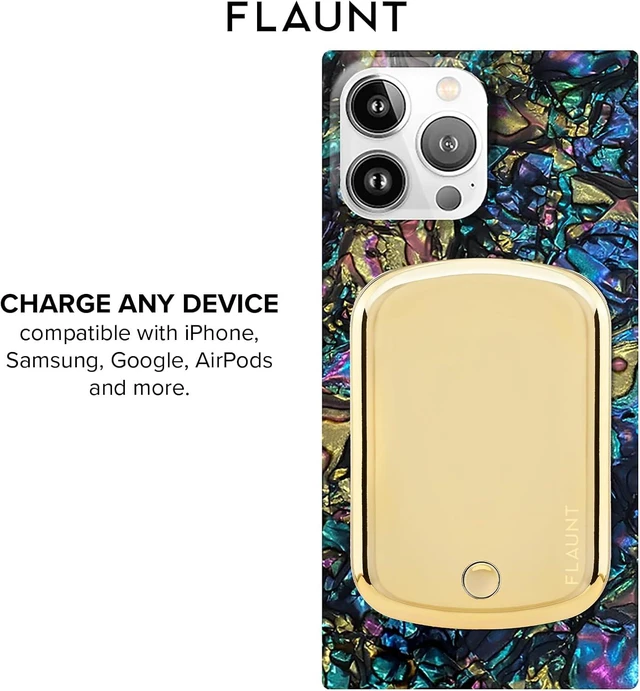 Alt view image 4 of 7 - 5000mAh Wireless Battery Pack with USB-C Port - Metallic Gold