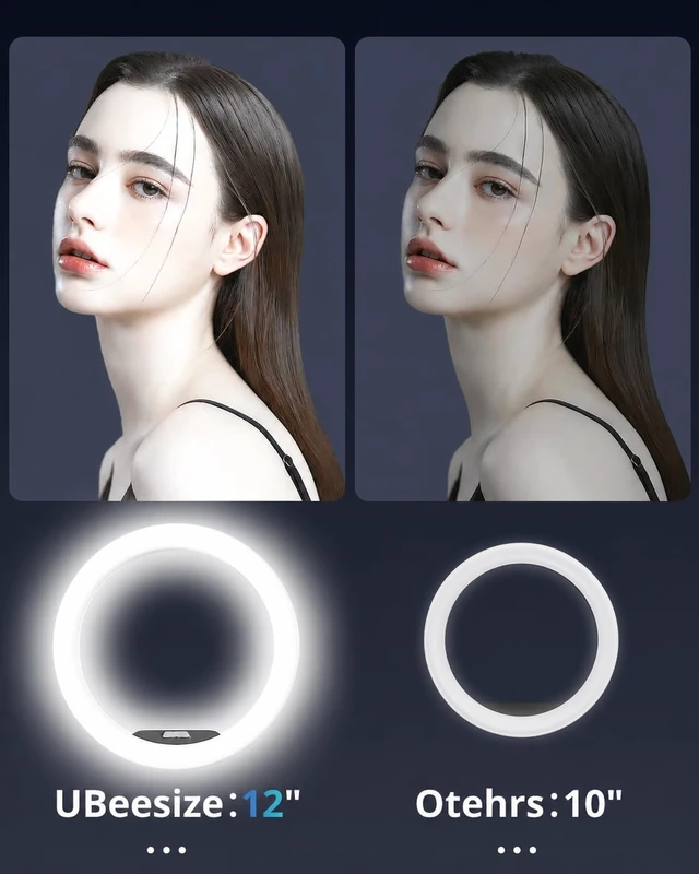 Alt view image 2 of 6 - 12" Ring Light Tripod for iPhone, 75" Tall Overhead Phone Mount