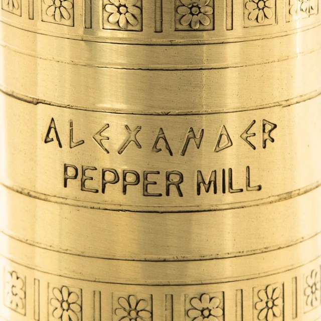 Alt view image 6 of 7 - Original Greek Pepper Mill, 8-Inch Brass European Manual Pepper Grinder Refillable