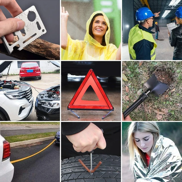 Alt view image 6 of 6 - Roadside Emergency Car Kit for Vehicles 95 Pieces