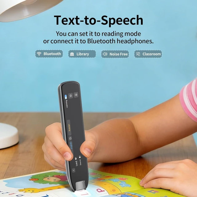 Alt view image 2 of 7 - Scan Translation Pen - 142 Languages Smart Dyslexia Assistive Tool, Speech/Scan-to-Text Reading Pen for Learning Difficulties, Language Learners, Elderly Users (10 Offline Languages)