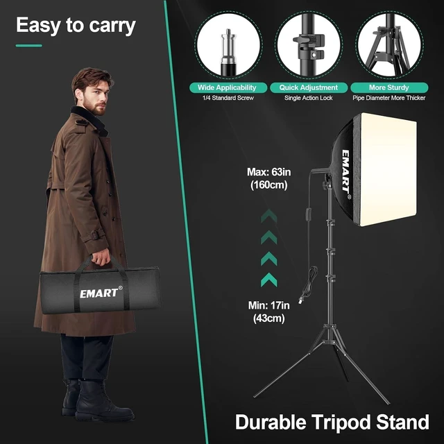 Alt view image 5 of 7 - Softbox Photography Lighting Kit 2Pack 50W LED 16"x16" Pull Soft Box