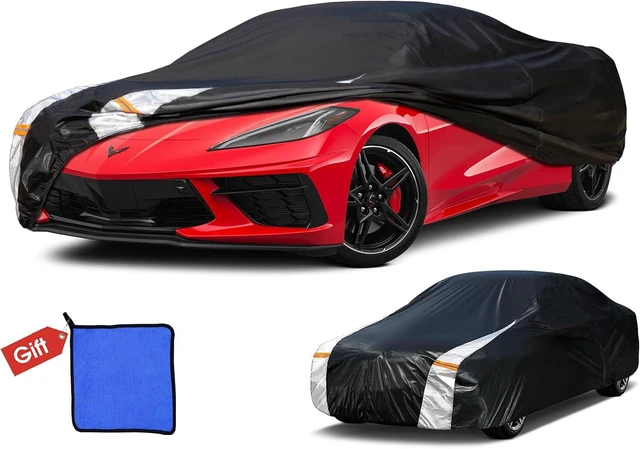 Main image of Chevrolet Chevy Corvette Car Cover 100% Waterproof All Weather, Gift with Towel, 10 Layers Car Cover Custom Fit 1980-2026 Corvette C4/C5/C6/C7 Coupe Convertible Targa, Cover Rain Sun UV Protection.