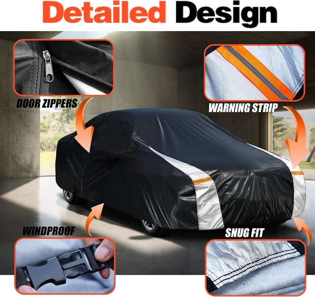 Alt view image 3 of 6 - Chevrolet Chevy Corvette Car Cover 100% Waterproof All Weather, Gift with Towel, 10 Layers Car Cover Custom Fit 1980-2026 Corvette C4/C5/C6/C7 Coupe Convertible Targa, Cover Rain Sun UV Protection.