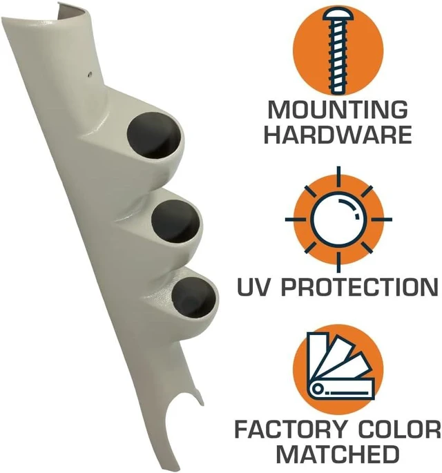 Alt view image 3 of 3 - Taupe Triple Pillar Gauge Pod Fits Dodge Ram 2003-2009