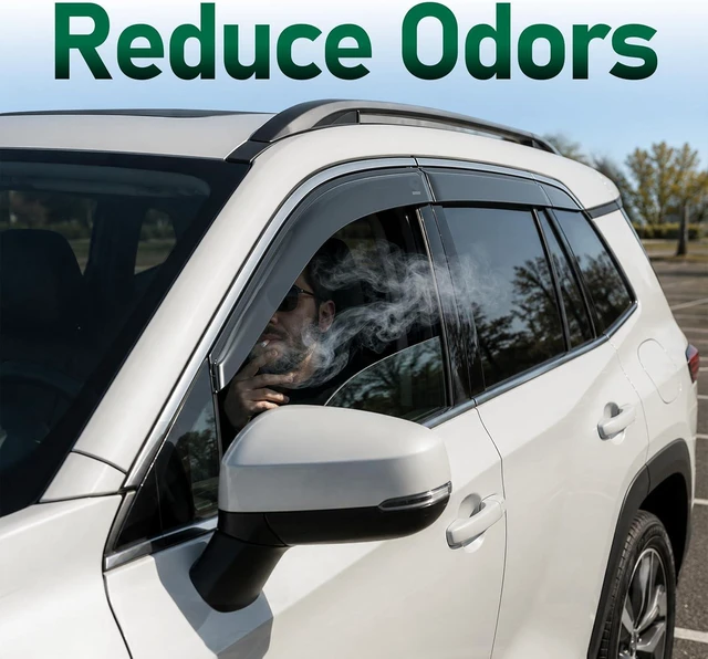 Alt view image 4 of 7 - Rain Guards for 2026 Toyota RAV4 (6PCS Set), Window Visors Rain Guards, Wind Deflector for Car, Vent Visors with Chorme Trim, Rain Shield for SUV, Side Vent Shades, Automotive Exterior Accessories