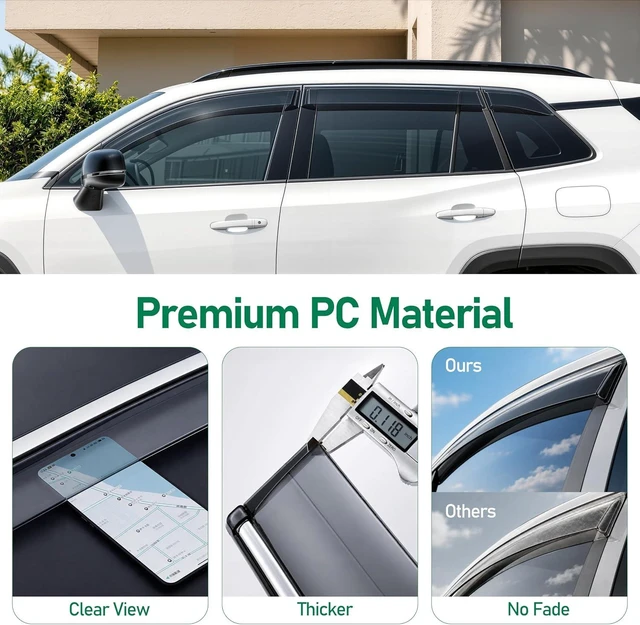 Alt view image 6 of 7 - Rain Guards for 2026 Toyota RAV4 (6PCS Set), Window Visors Rain Guards, Wind Deflector for Car, Vent Visors with Chorme Trim, Rain Shield for SUV, Side Vent Shades, Automotive Exterior Accessories