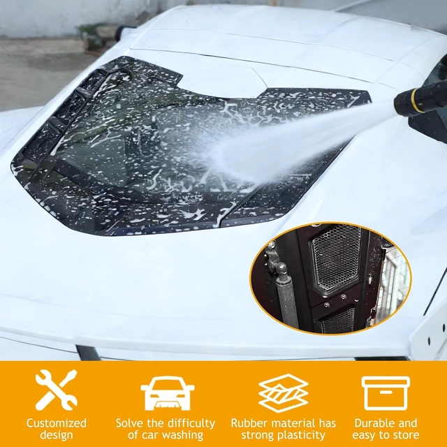 Alt view image 3 of 7 - Dry Rear Engine Bay Vent Blocks Covers for Corvette C8 Stingray Z51 Coupe 2020-2025-2026 Z06/E-Ray 2023-2024 Rear Hatch Hood Car Wash Covers Engine Bay Air Vent Inserts Protection Accessories (Black)