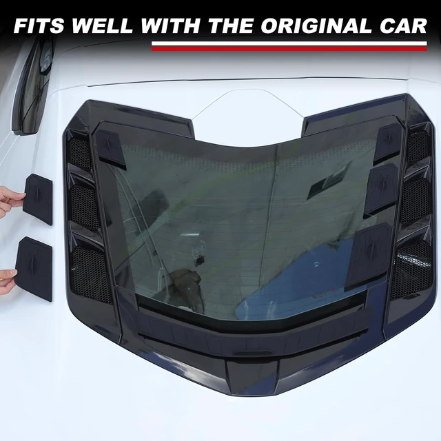 Alt view image 4 of 7 - Dry Rear Engine Bay Vent Blocks Covers for Corvette C8 Stingray Z51 Coupe 2020-2025-2026 Z06/E-Ray 2023-2024 Rear Hatch Hood Car Wash Covers Engine Bay Air Vent Inserts Protection Accessories (Black)