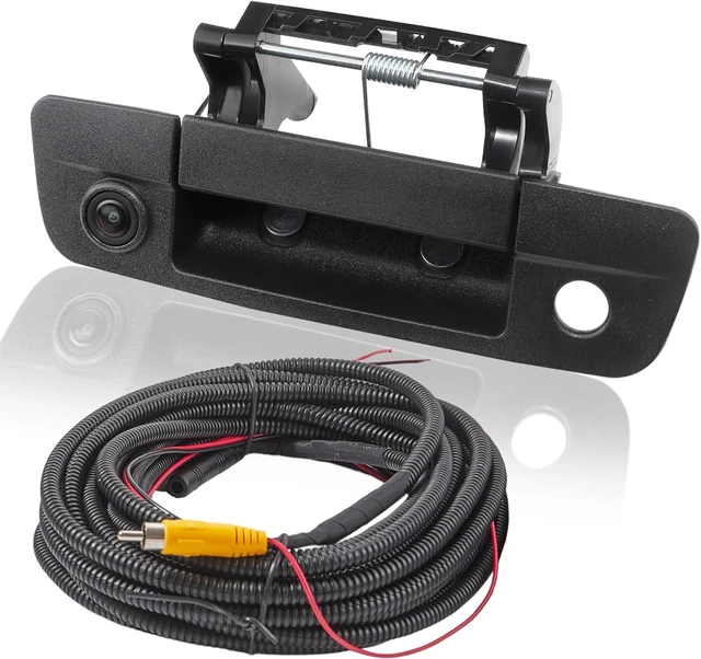 Main image of Tailgate Handle Backup Camera for 2009-2017 Dodge Ram 1500 2500 3500, Replacement Locking Tailgate Liftgate Latch Door Handle Rear View Reverse Back Up Camera RCA Connector with Key Hole