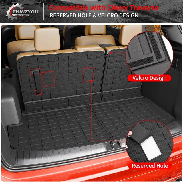Alt view image 4 of 7 - Trunk Mat & Backrest Mats for 2018-2023 Chevrolet Traverse