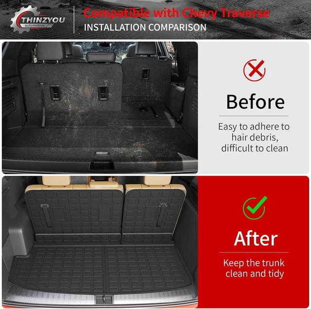 Alt view image 2 of 7 - Trunk Mat & Backrest Mats for 2018-2023 Chevrolet Traverse