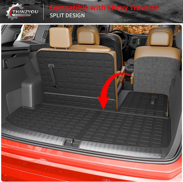 Alt view image 3 of 7 - Trunk Mat & Backrest Mats for 2018-2023 Chevrolet Traverse