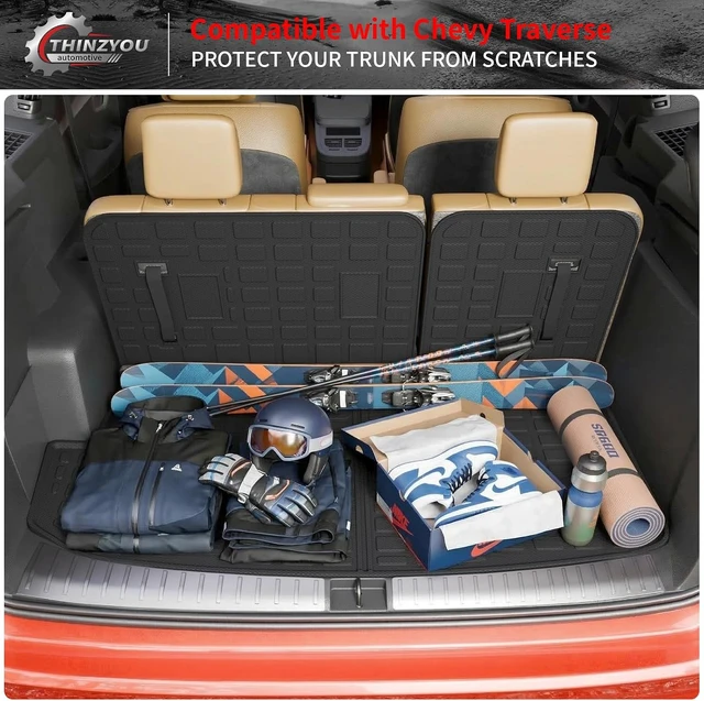 Alt view image 6 of 7 - Trunk Mat & Backrest Mats for 2018-2023 Chevrolet Traverse