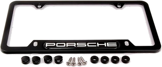 Alt view image 2 of 7 - Genuine OEM Stainless Steel Nameplate License Frame - Matte Black Finish