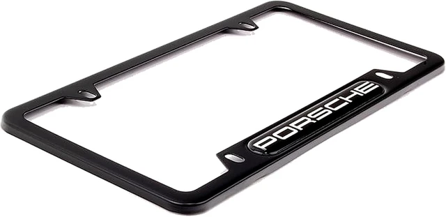 Alt view image 3 of 7 - Genuine OEM Stainless Steel Nameplate License Frame - Matte Black Finish