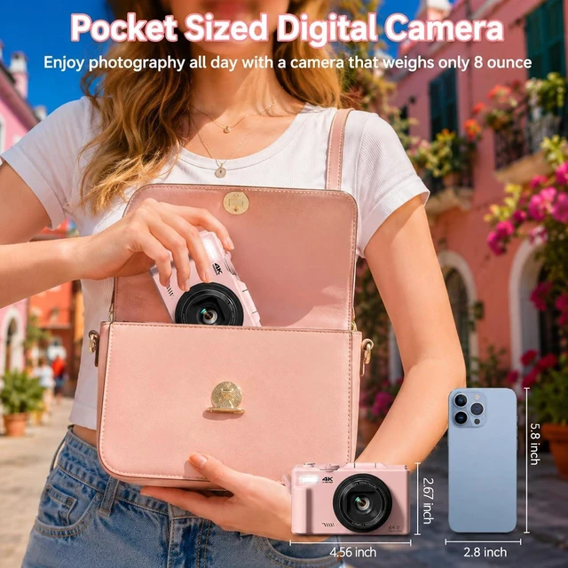 Alt view image 4 of 7 - 4K Digital Camera for Photography,64MP Vlogging Camera with 180°Flip Screen