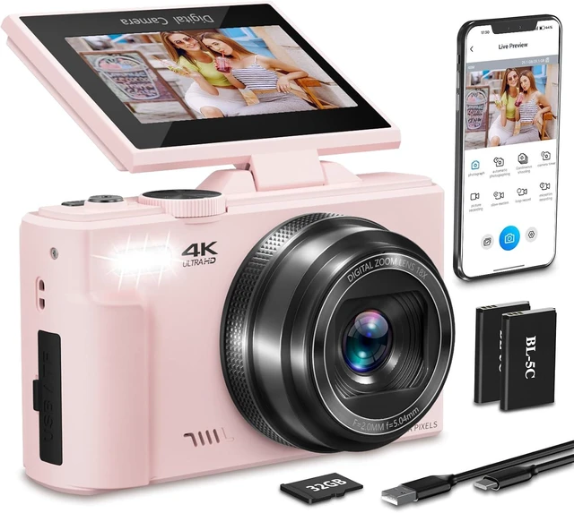 Main image of 4K Digital Camera for Photography,64MP Vlogging Camera for YouTube(Pink)