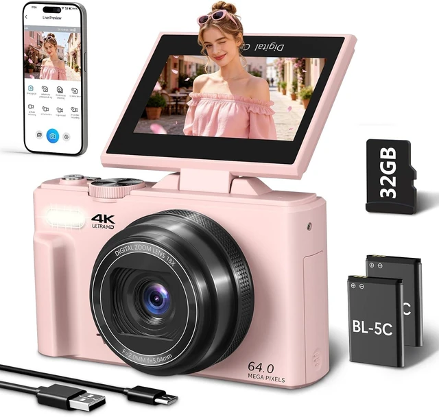 Main image of 4K Digital Camera for Photography, 64MP Vlogging Camera for YouTube