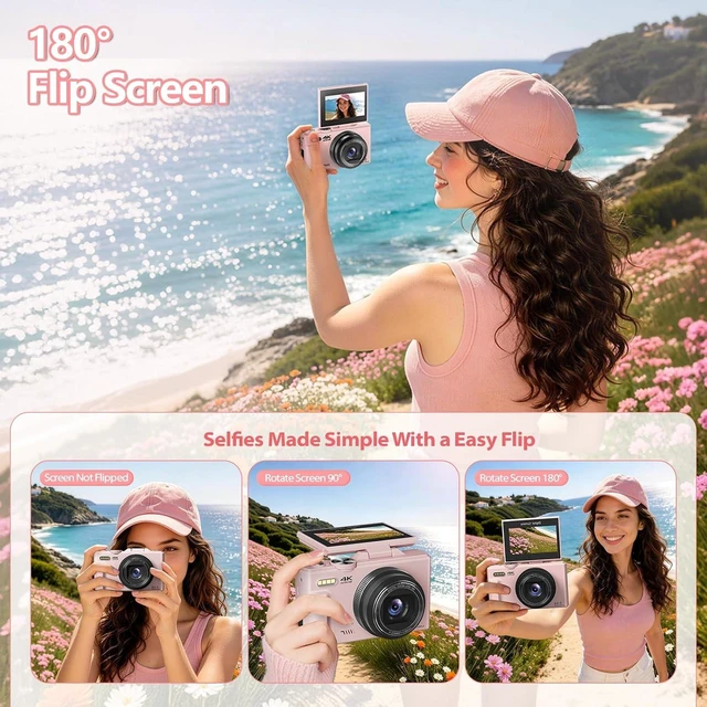 Alt view image 6 of 7 - 4K Digital Camera for Photography, 64MP Vlogging Camera for YouTube