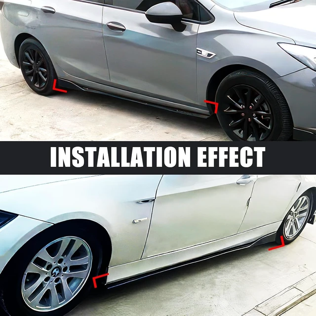 Alt view image 6 of 7 - 2PCS Universal Car Side Skirts 86.6" Side Skirts Splitter Lip
