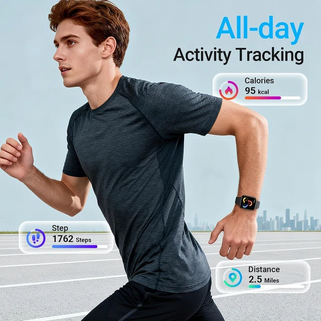 Alt view image 5 of 7 - Smart Watch, 1.85" AMOLED Fitness Tracker with Bluetooth Call, Heart Rate/Sleep/SPO Monitor, 100+ Sports Modes, 3ATM Waterproof Smartwatch for Android/iPhone/, Includes 2 Bands