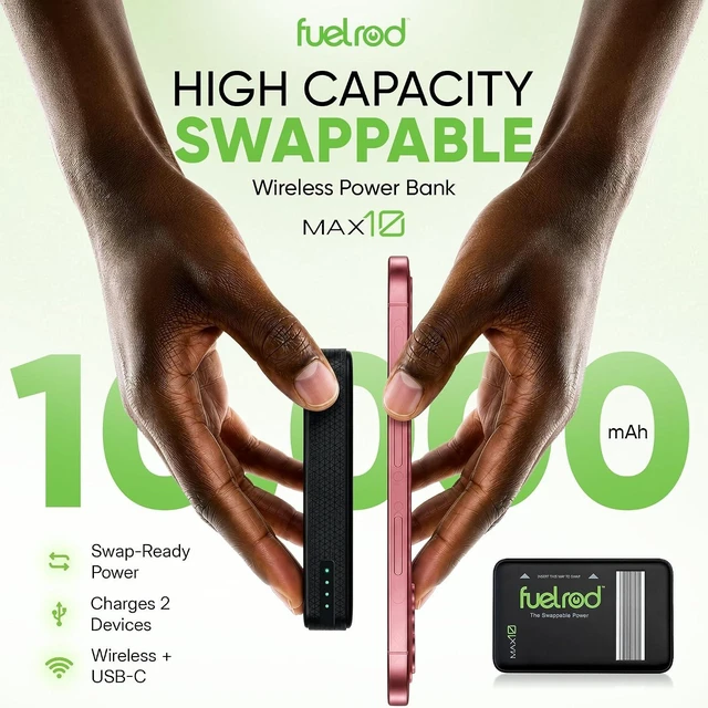 Alt view image 2 of 6 - MAX10 Swappable Power Charger | 10,000mAh USB-C Battery