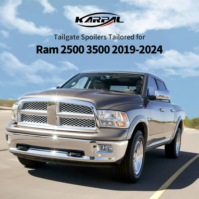 Alt view image 2 of 7 - Tailgate Spoiler Cap Molding Fit for 2019-2024 Ram 2500 3500 Tailgate Trim Cover Replace 68364364AA