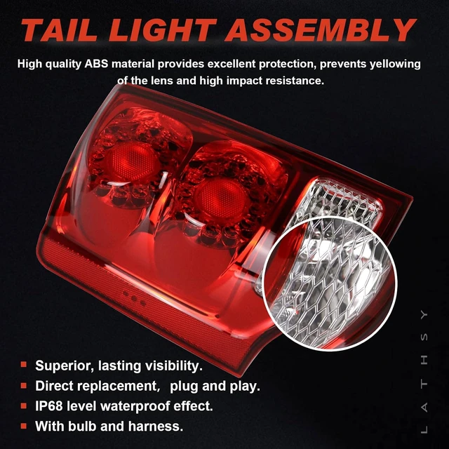 Alt view image 5 of 6 - Tail Light Compatible With 2011-2020 Dodge Grand Caravan Passenger Side