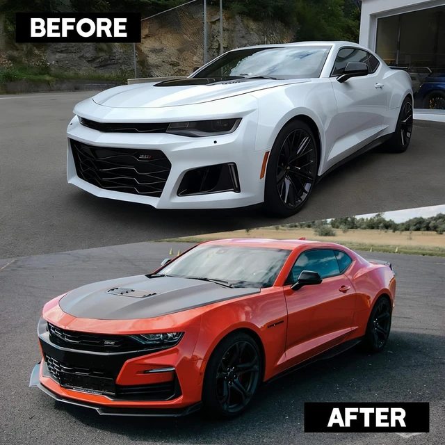 Alt view image 2 of 7 - Front Bumper Lip Splitter Spoiler for Chevy Camaro 2016-2024, Front Splitter Body Kit Camaro LT LS RS SS Accessories (Gloss Black)
