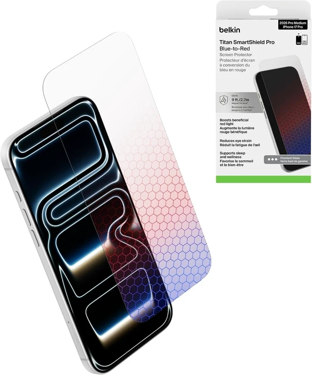 Main image of Titan Pro Blue to Red Screen Protector, iPhone 18 Pro Max/17 Pro Max