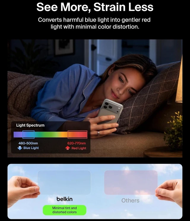 Alt view image 4 of 6 - Titan Pro Blue to Red Screen Protector, iPhone 18 Pro Max/17 Pro Max