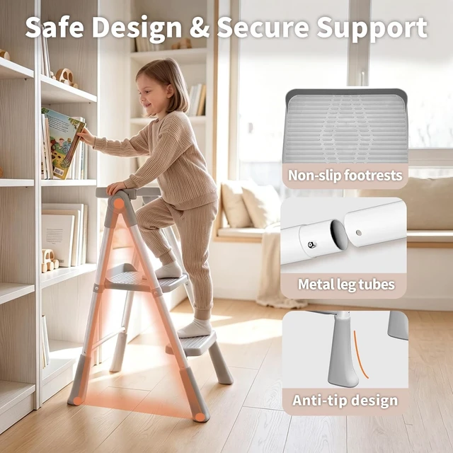 Alt view image 7 of 7 - Foldable Toddler Standing Tower,Kitchen Step Stool for Kids 1.5-6 Years